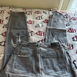 Distressed Gray Jeans